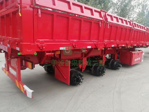 济宁转让二手侧翻自卸半挂车 13米长、60吨承载、高栏板60公分